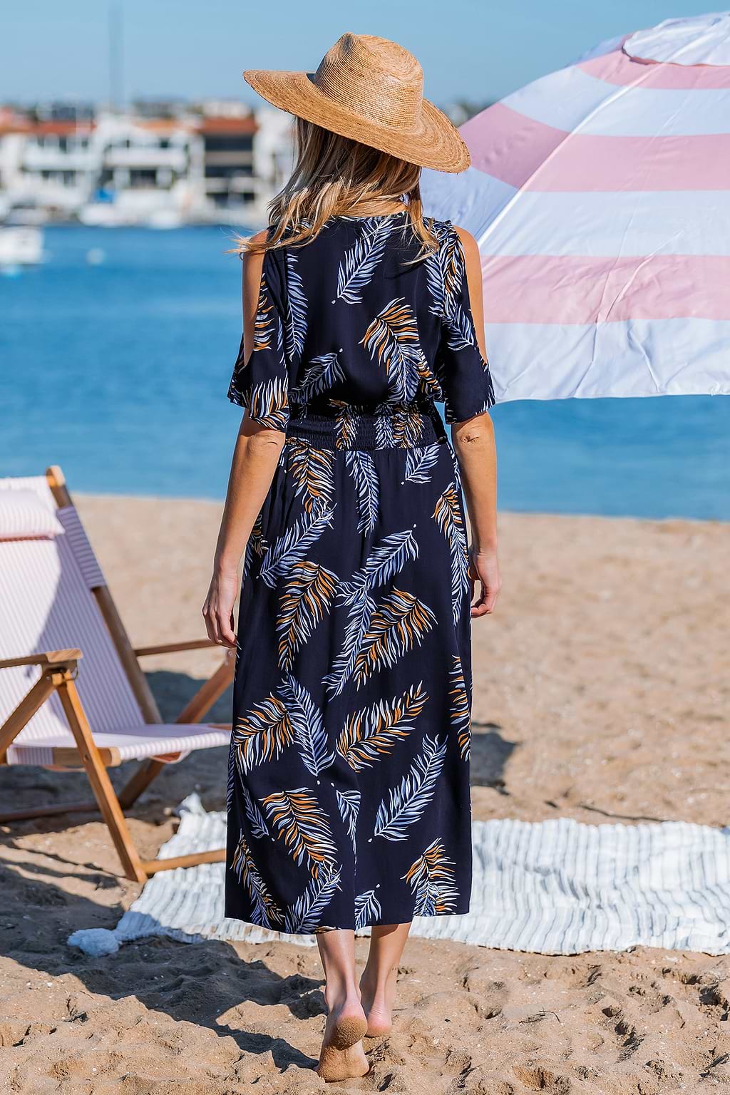 Coconut Mirage Tropical Midi Dress