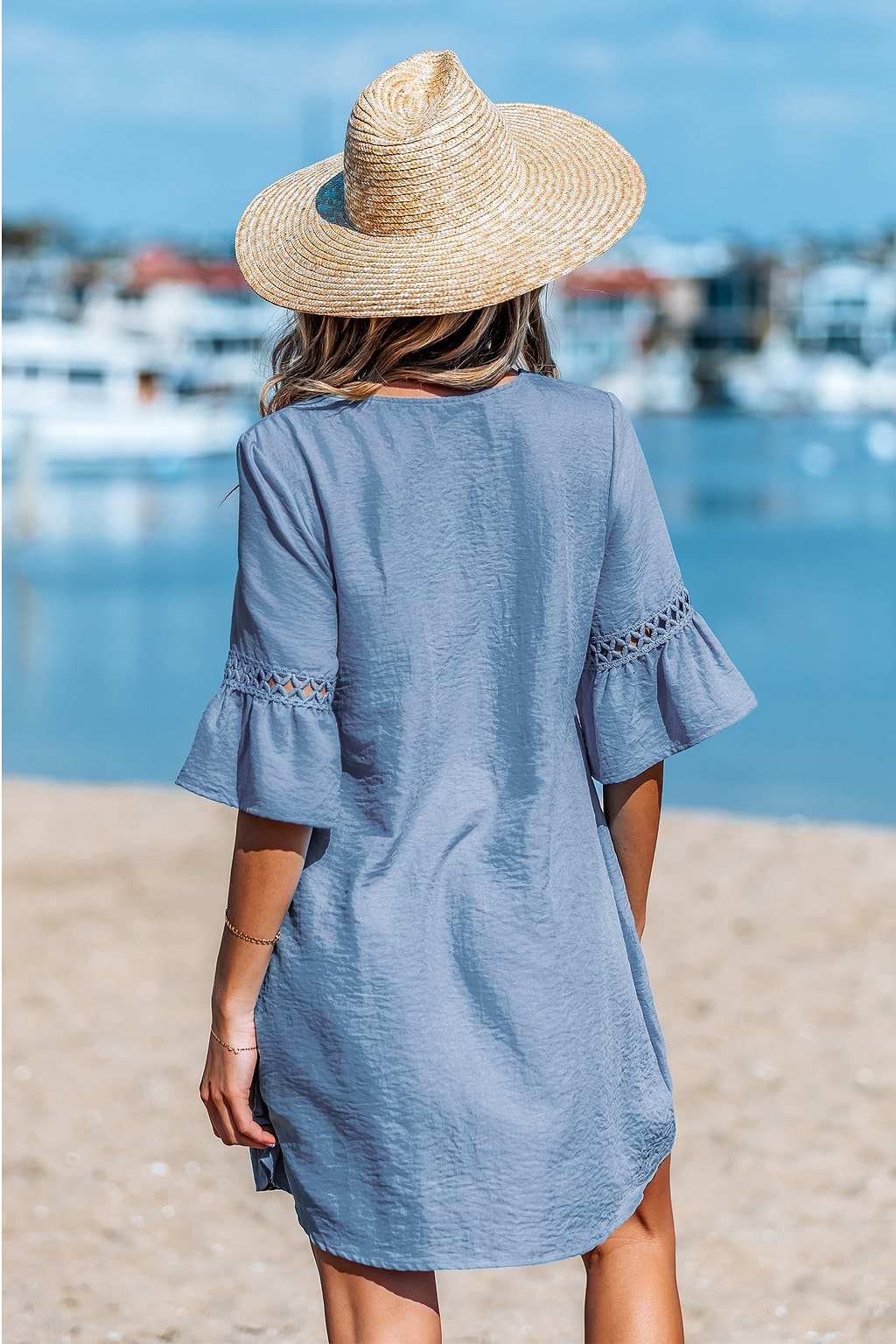 Serene Sky Blue Mini Dress