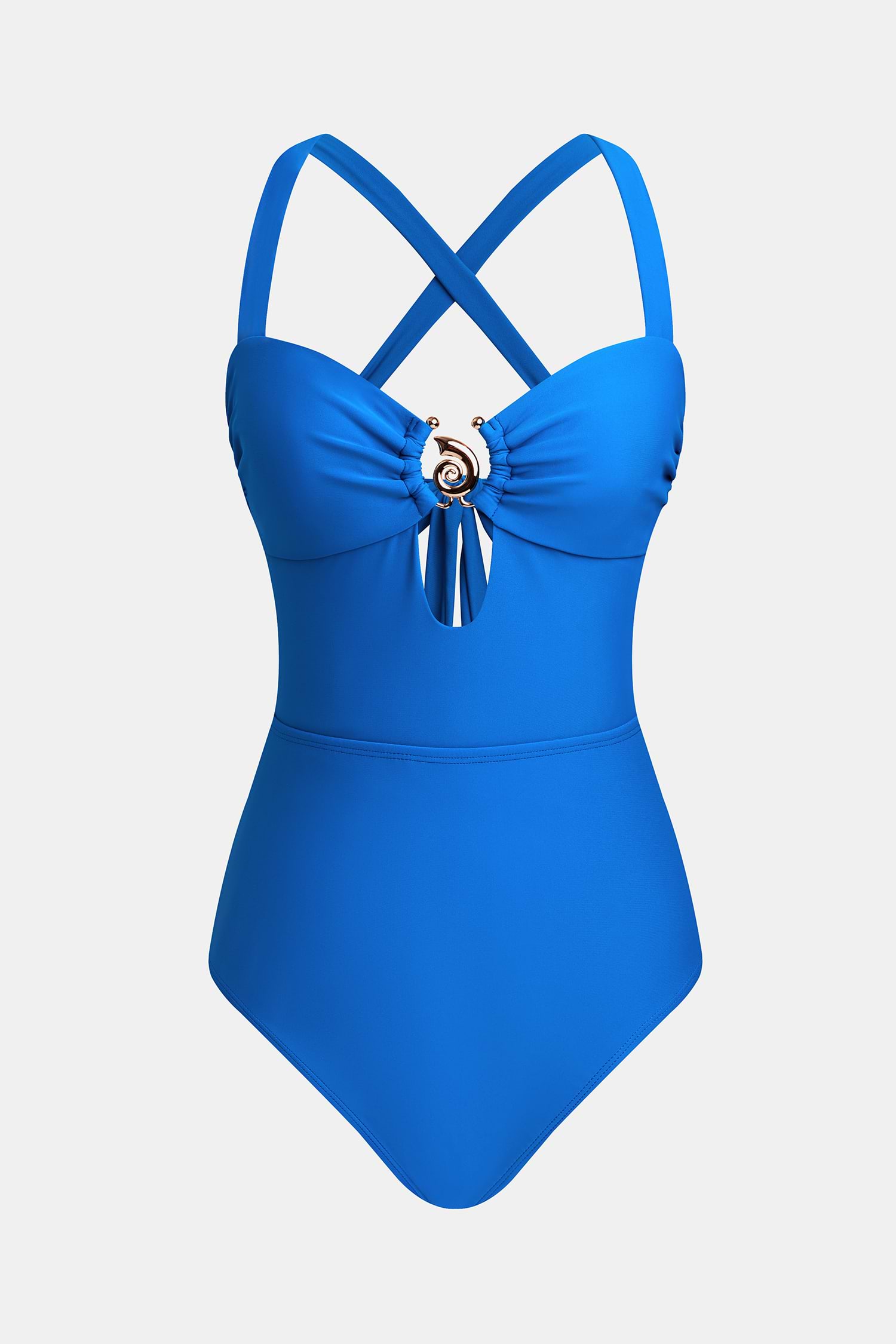 【CUPSHE】Coastal Breeze☆バイカラーブルーワンピース水着 x JJD Coastal Skies Blue One-Piece Swimsuit