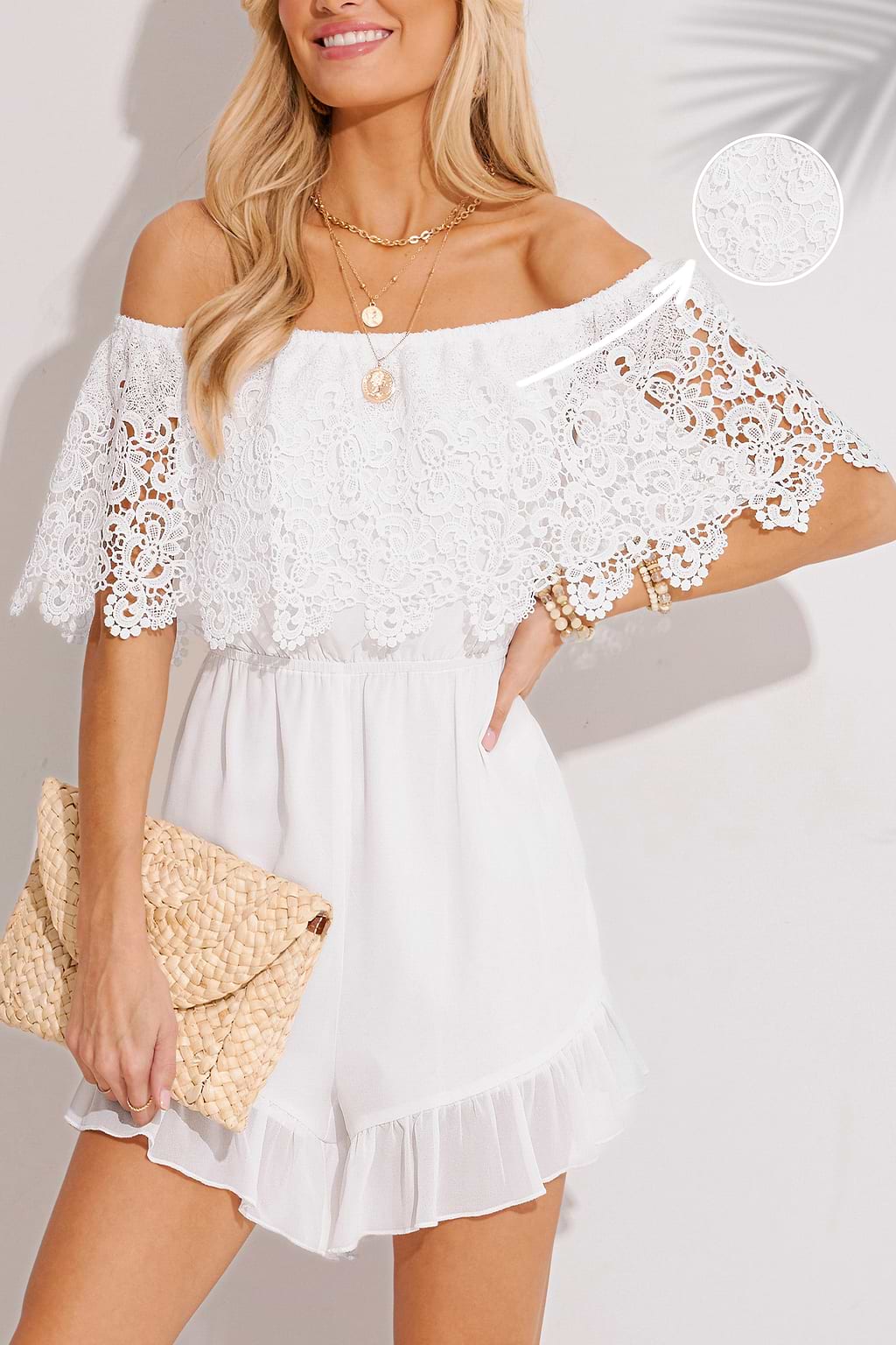 Delicate Drape Witte Romper