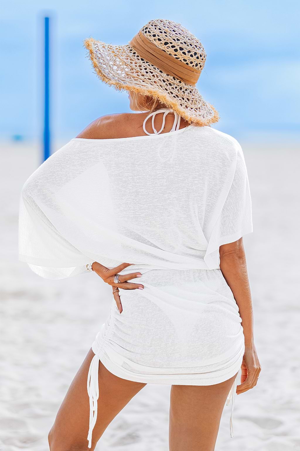 Misty Breeze White Cover-Up Mini Dress
