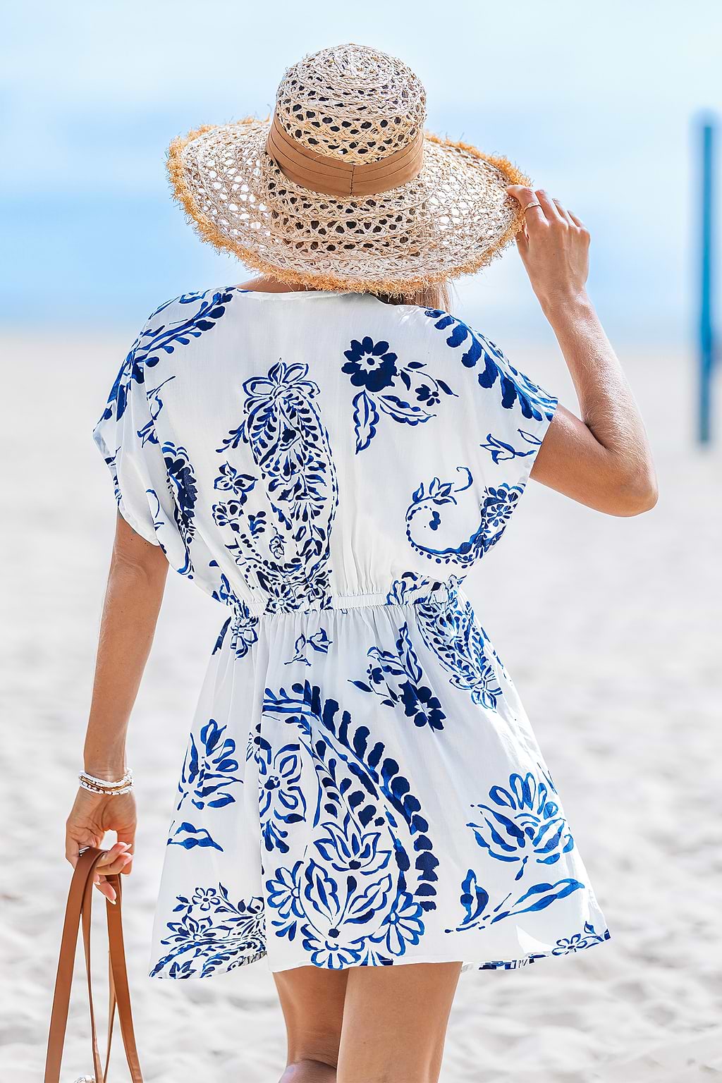 Painted Tides Paisley Cover-Up Mini Dress