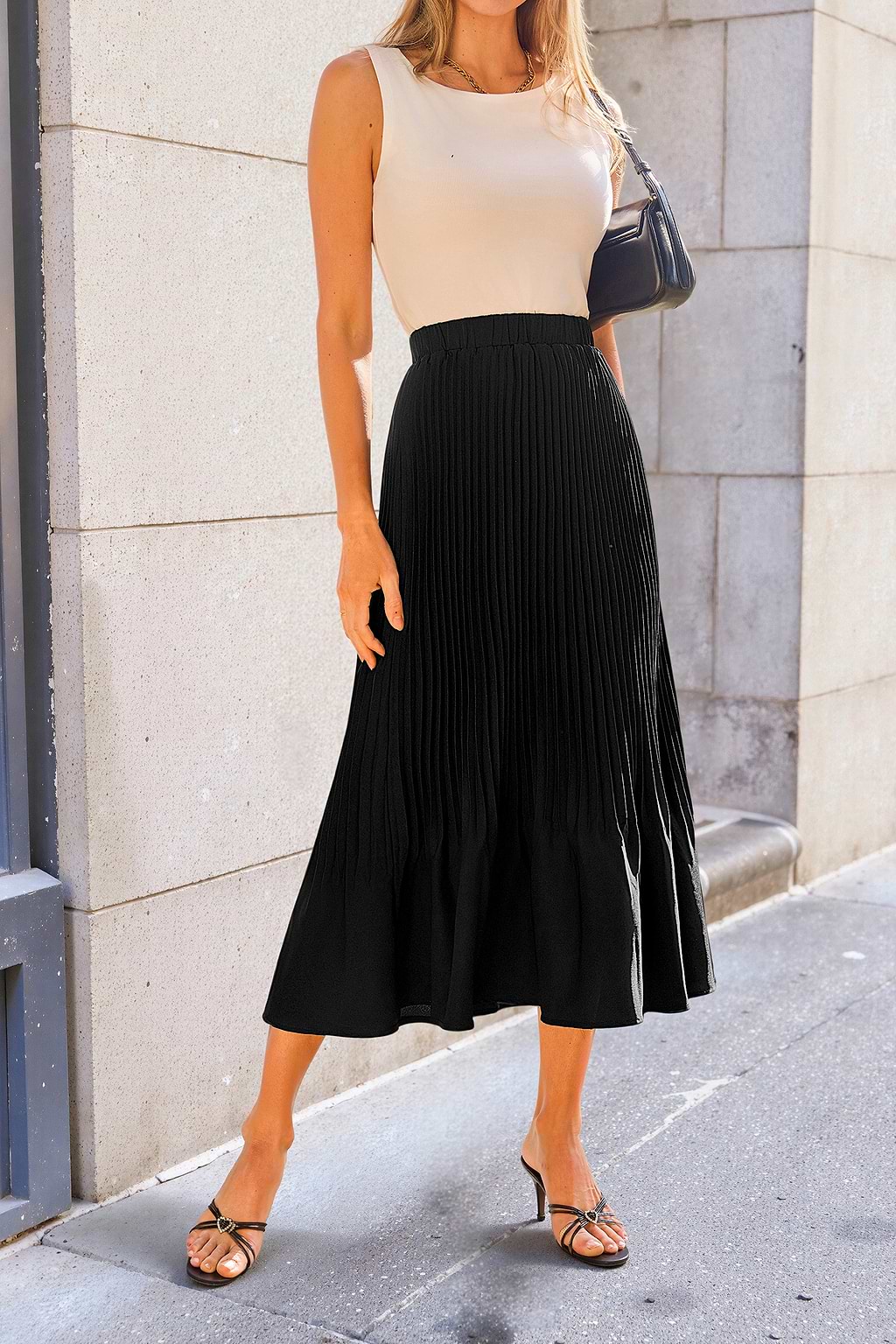 Raven Black Midi Skirt