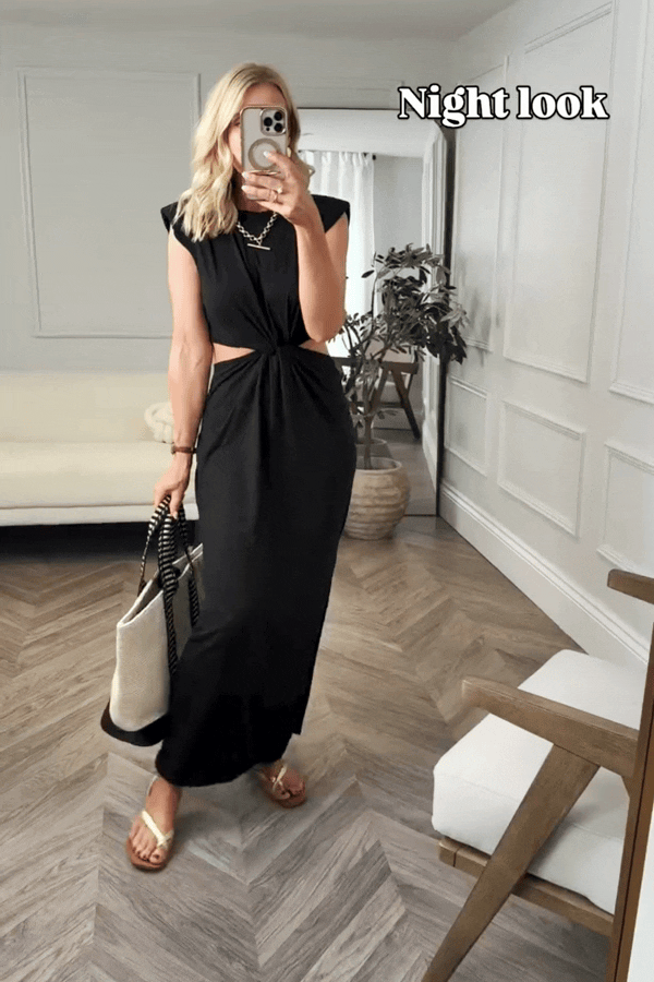 Chic Temptation Black Midi Dress