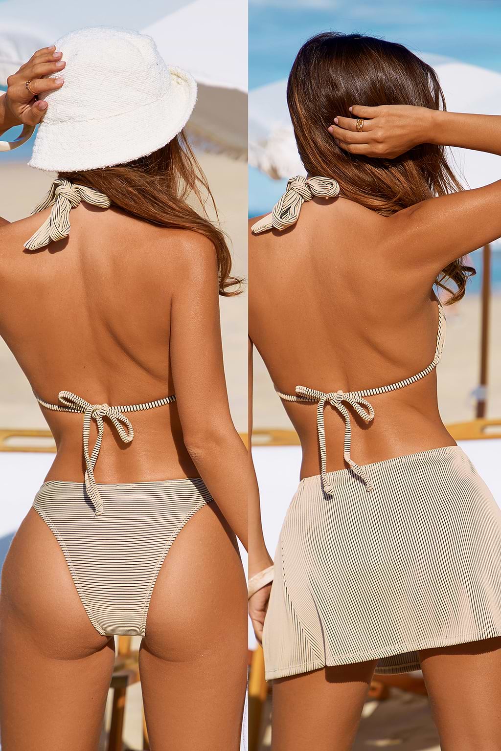 Toasted Sand Beige 3-Piece Bikini Set