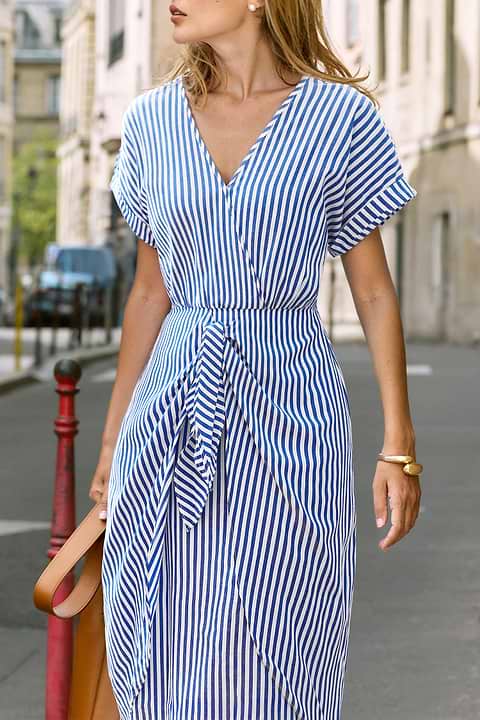 No Looking Back Striped Maxi Dress