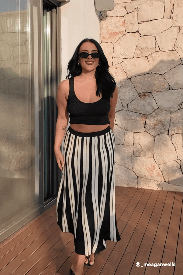 Classic Black Ribbed Knit Tank Top