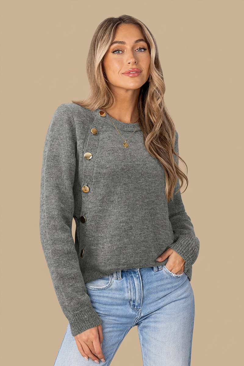 Crossed Paths Grey Top