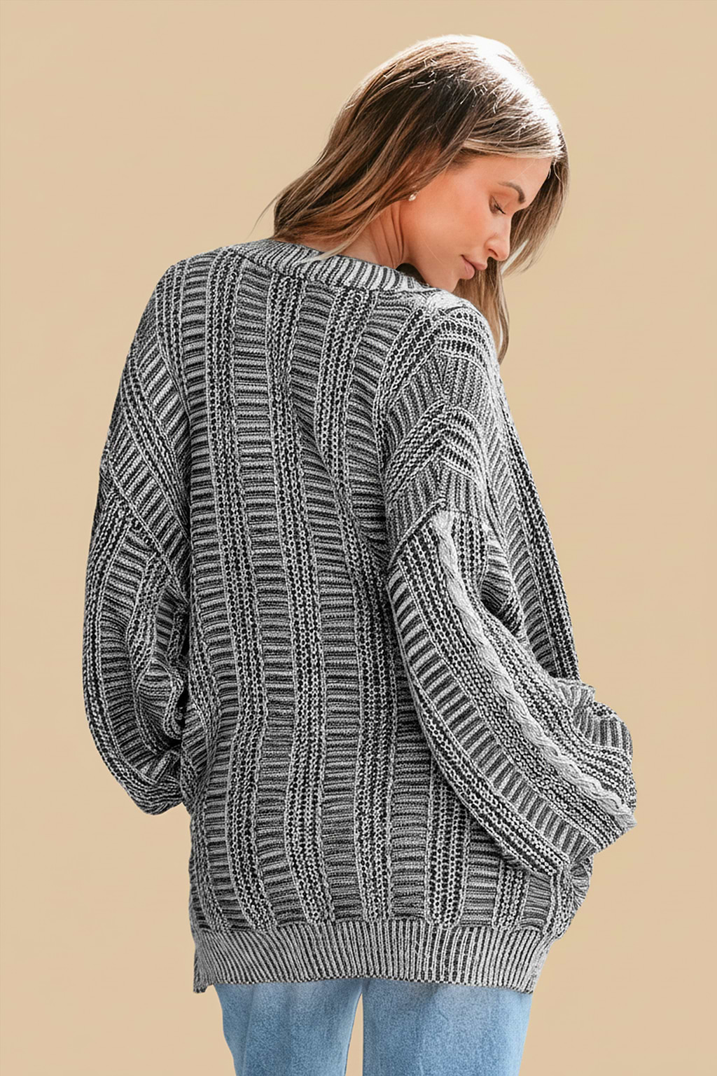 Piano Whisper Cable Knit Cardigan