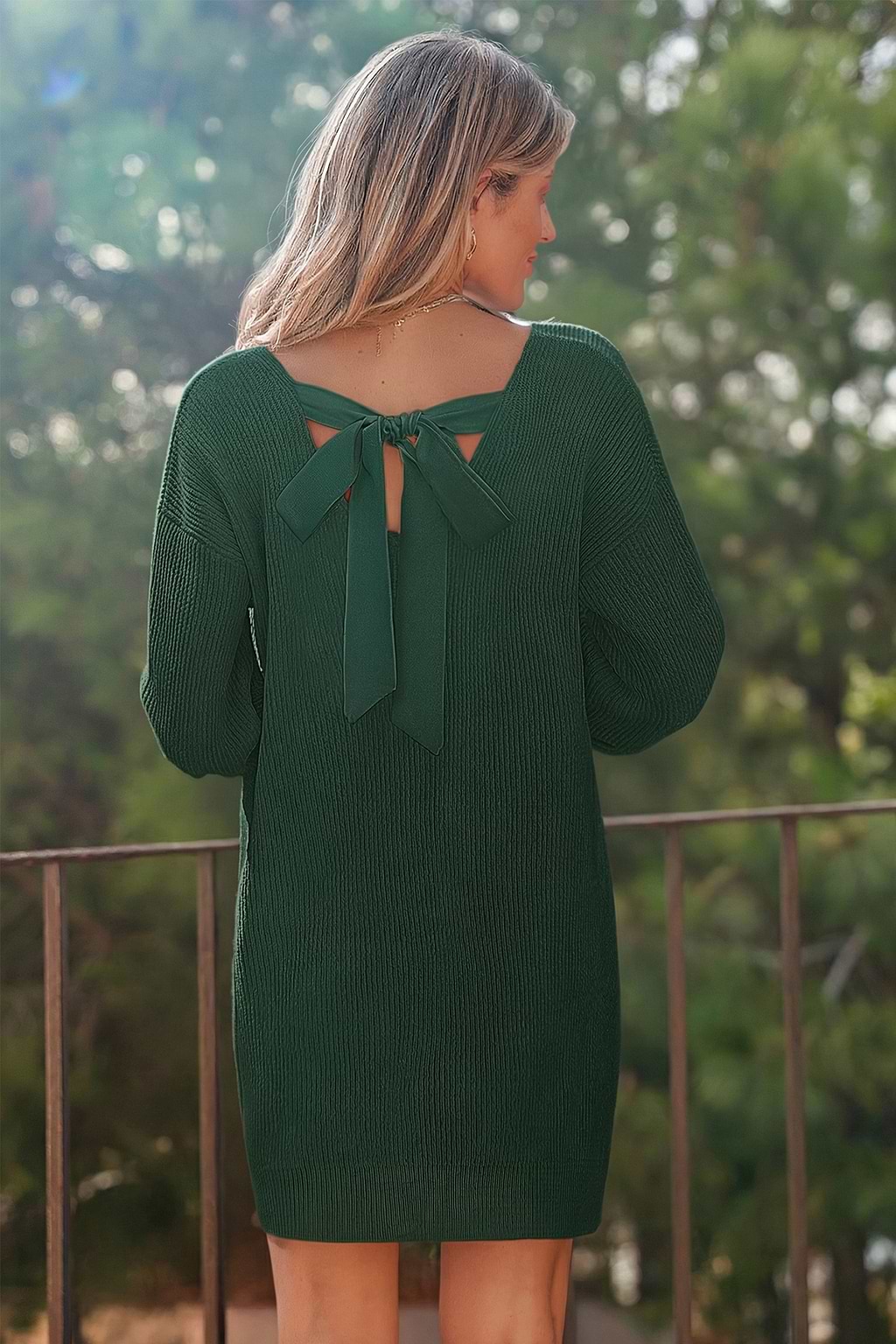 Bow & Behold Green Knit Dress