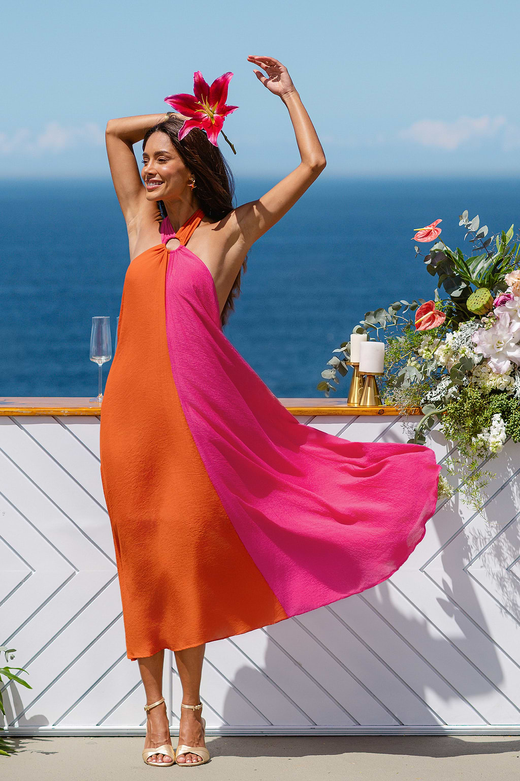 Robe bicolore col haut