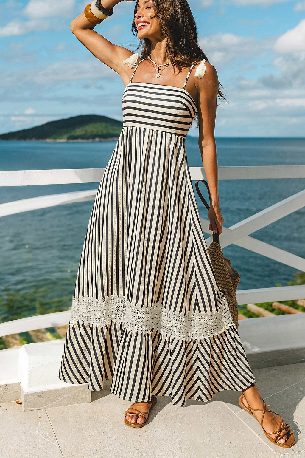 Champagne Dreams Striped Maxi Dress