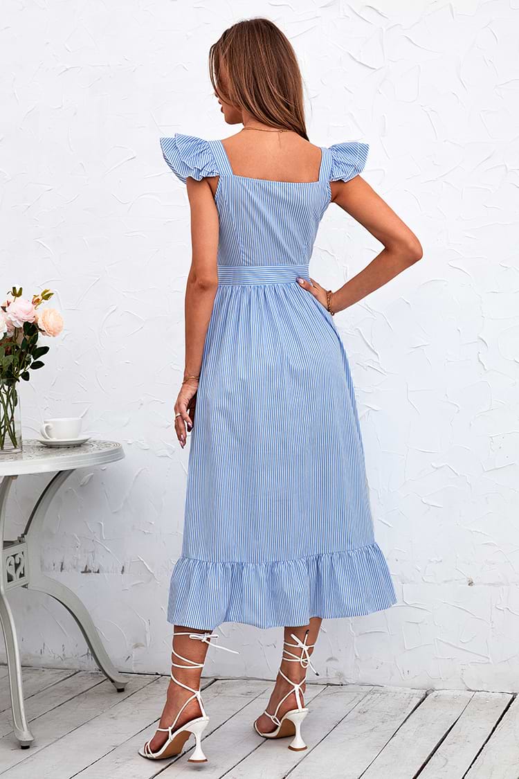 Vestido en forma de A Escote cuadrado Sin mangas