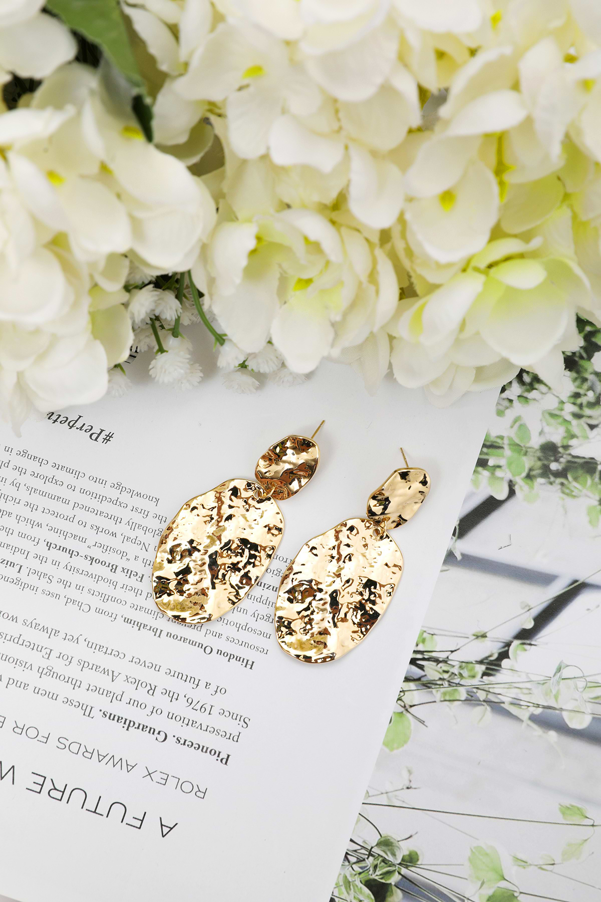 Pendientes geométricos y minimalistas de cobre