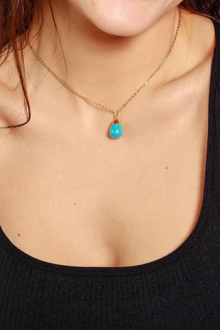 Collier brillant en acier inoxydable et pierre