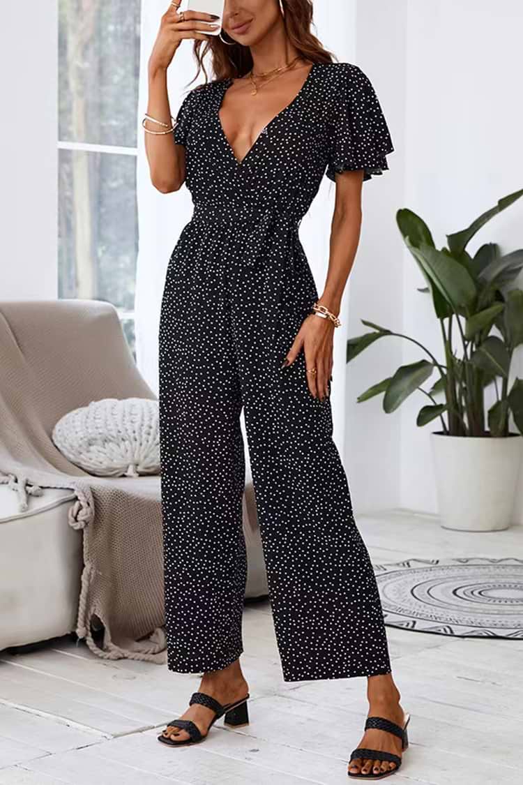 Combinaison maxi à pois et jambe large