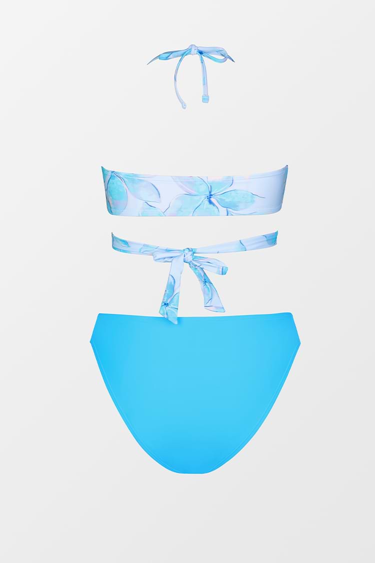 Conjunto de Bikini Hipster Ultra Atrevido Bandeau con Nudo Floral