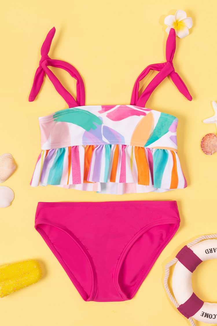 Tankini fille à volants hipster