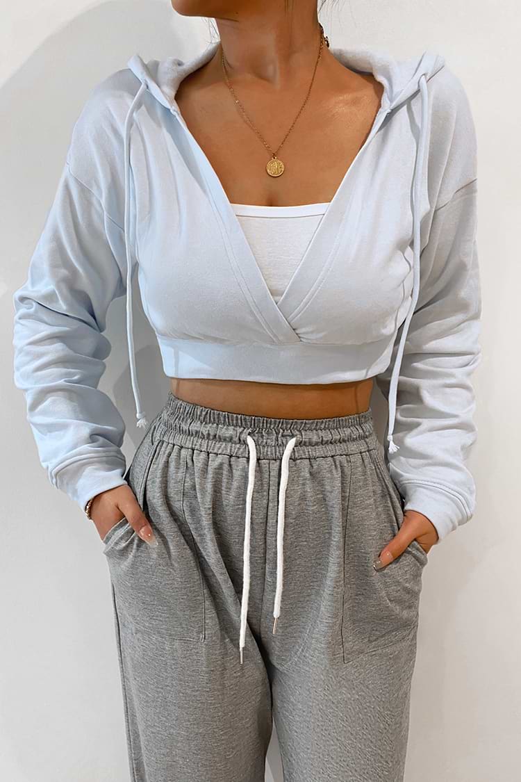 On The Go Wrap Crop Hoodie