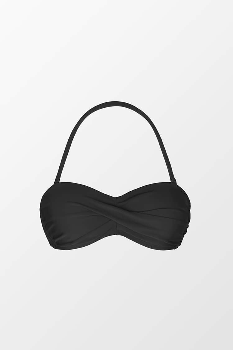 Kühl bleiben Schwarz Bandeau-Bikinitop mit geformtem Twist