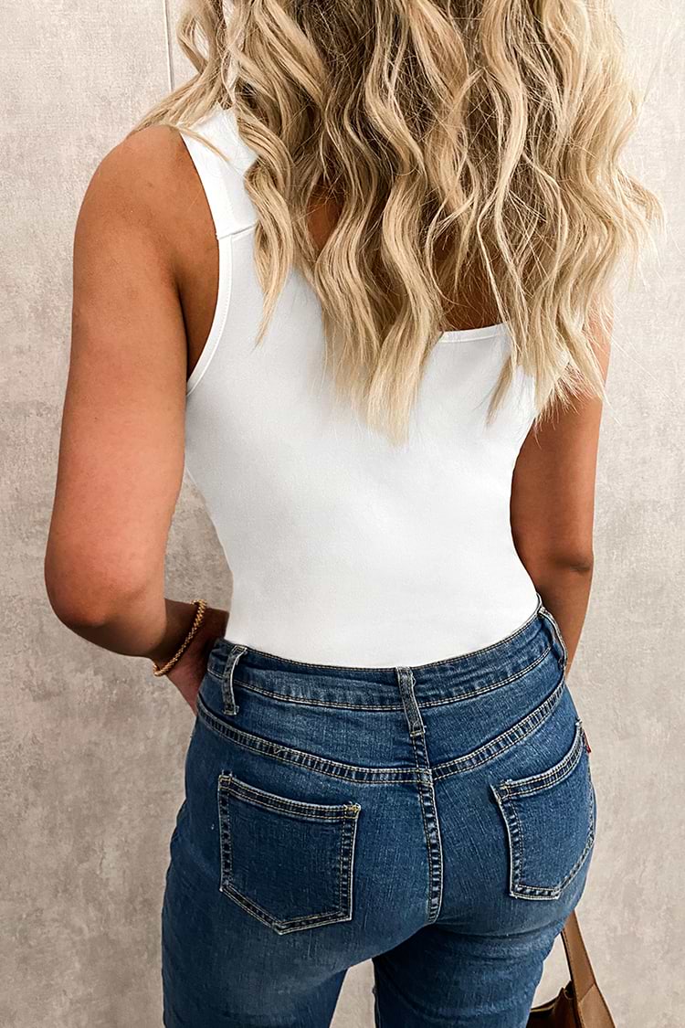 Haut sans manches avec dentelle contrastée