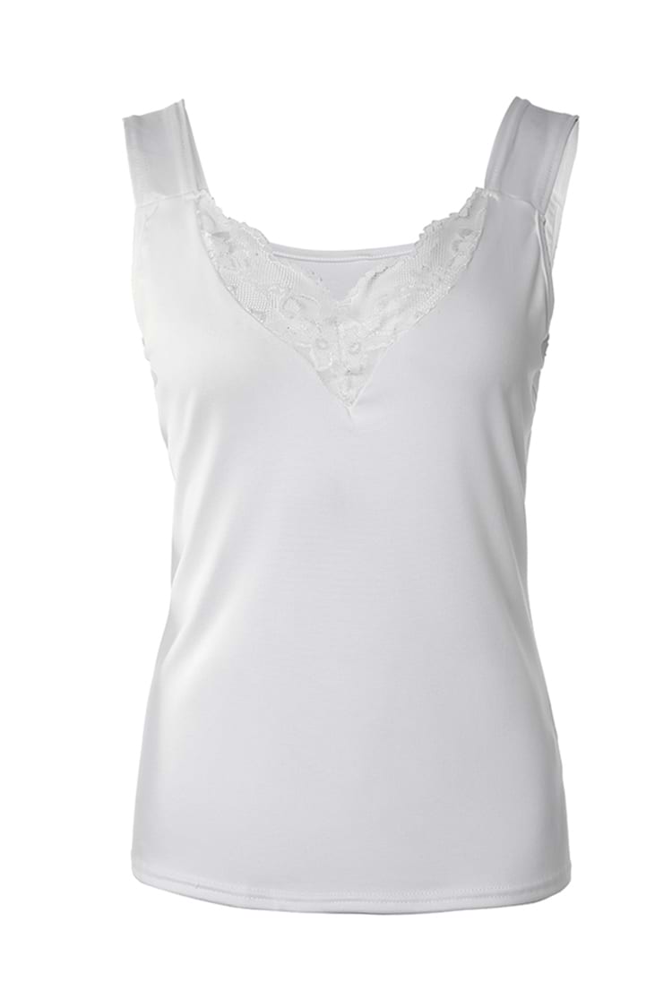 Antonella Contrast Lace Sleeveless Vest Top