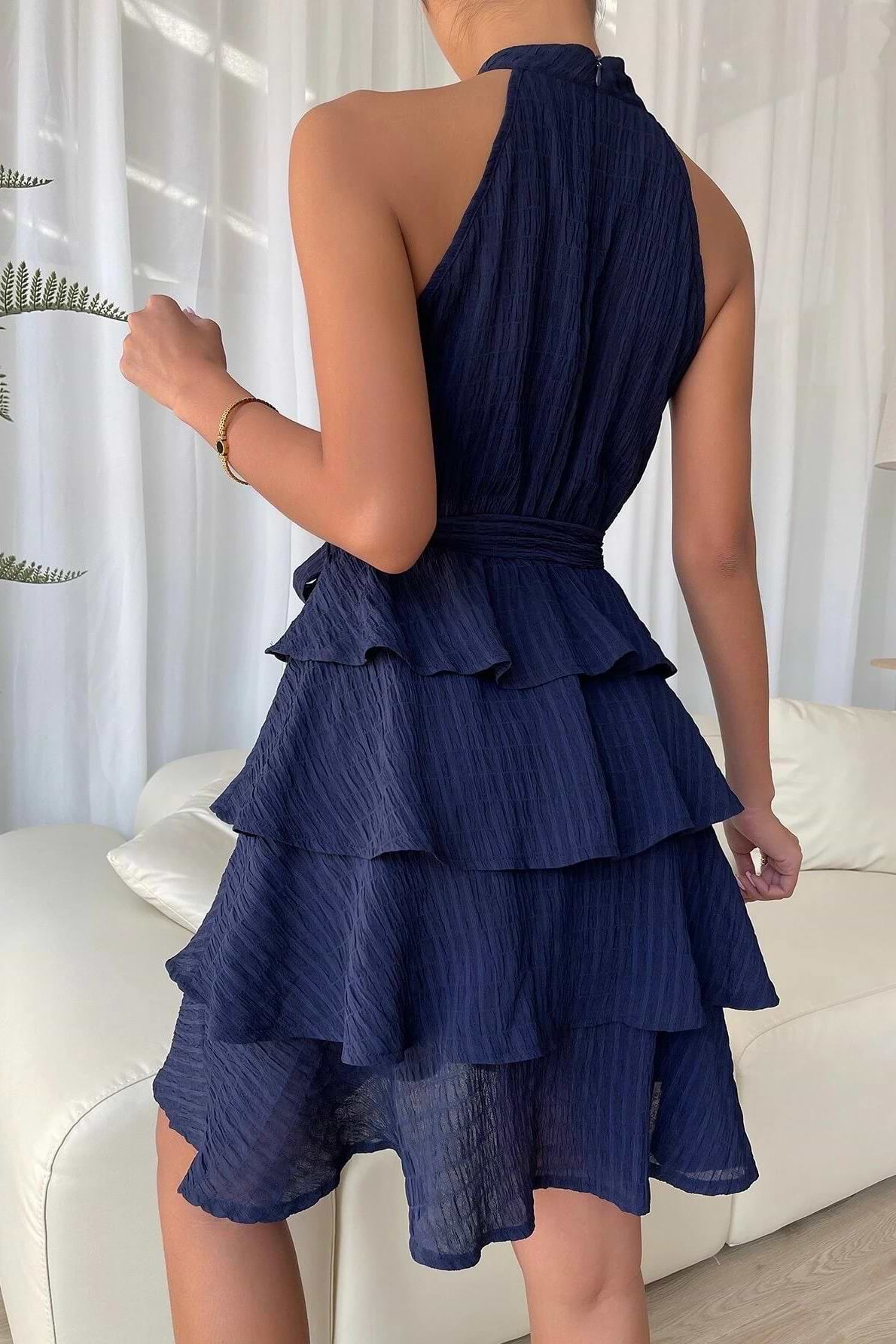 Vestido en forma de A Escote redondo Sin mangas