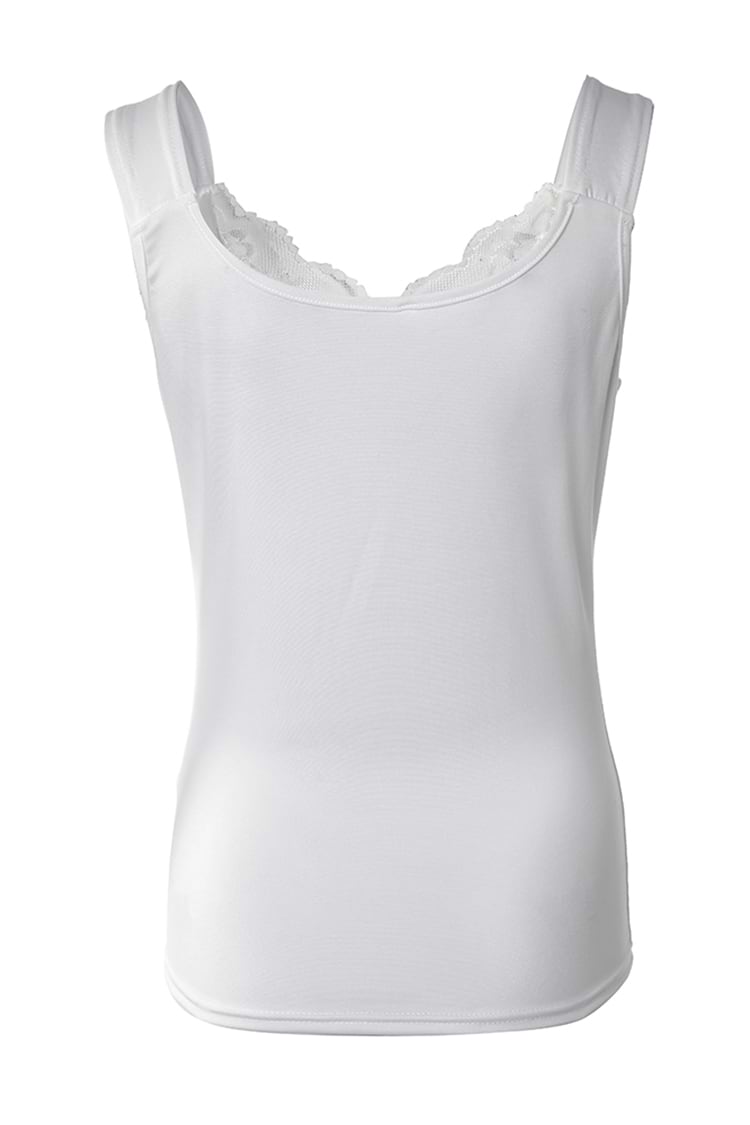 Top sin mangas de encaje en contraste