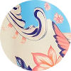 Boho Blaue Wide-Leg-Hose mit elastischem Bund