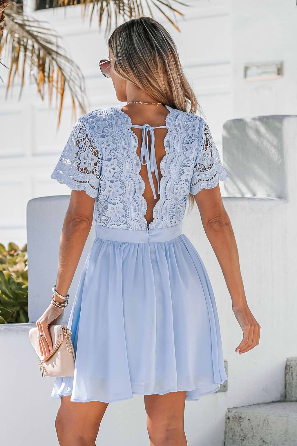 Scalloped Lace Fit & Flare Dress