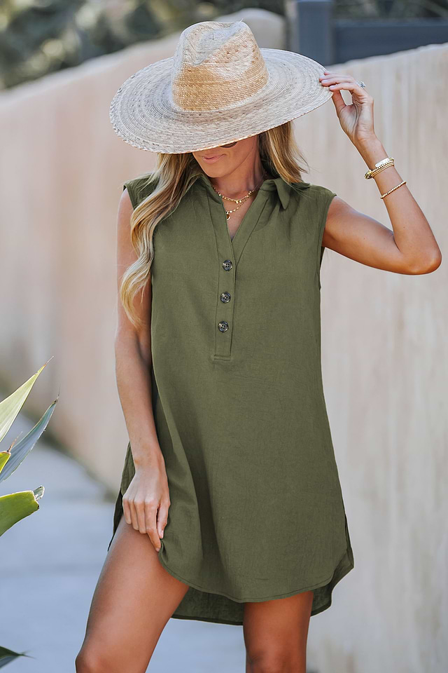 sleeveless shirt dresses Free Assembly Women's and Women's Plus Cotton Maxi Shirtdress with Belt, Sizes Xs-4x, Size: Small, Blue Model is 57 and is wearing a size small. VESTIDO Shirt Dress with Removable