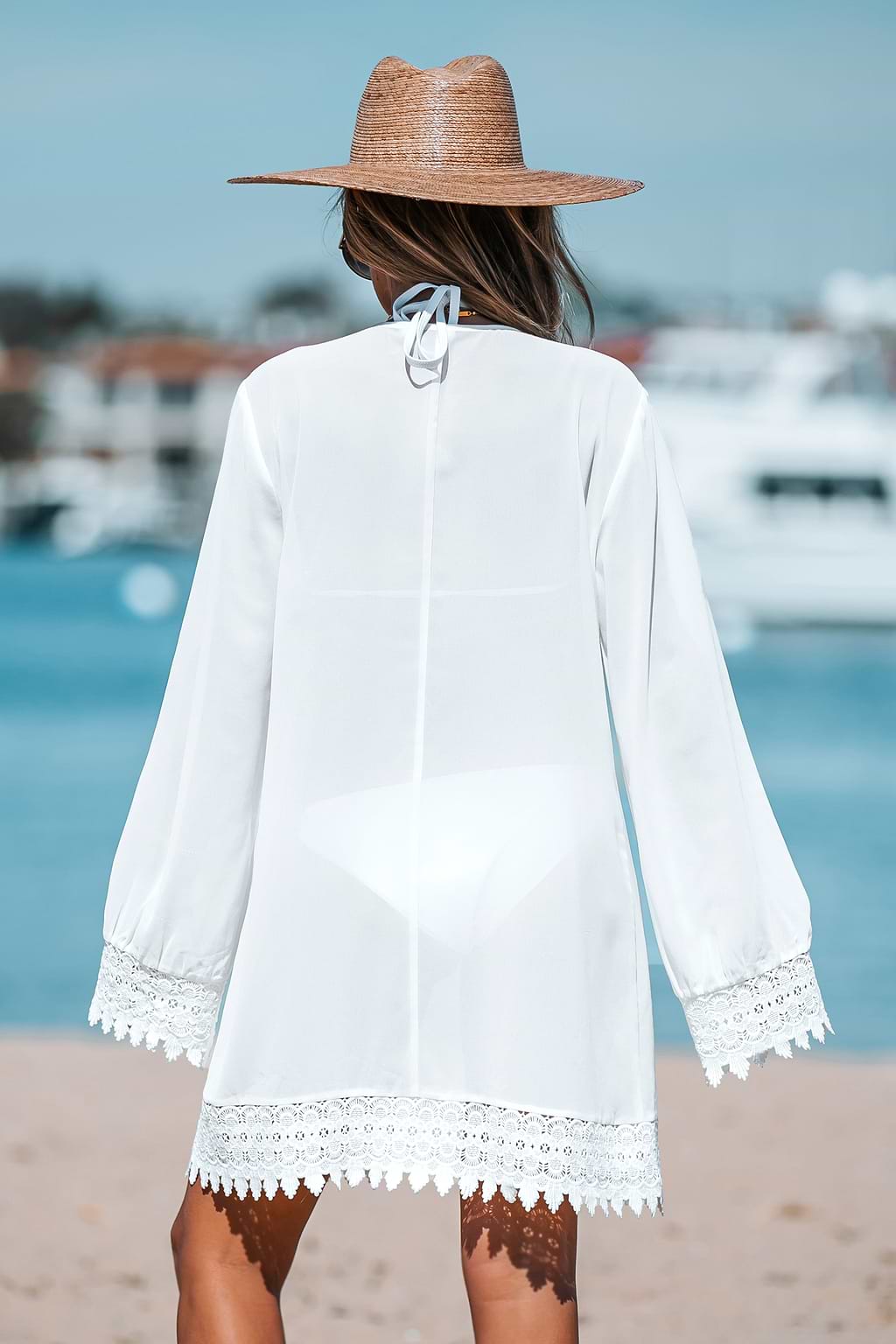 Floral Lace Open-Front Cover-Up Kimono