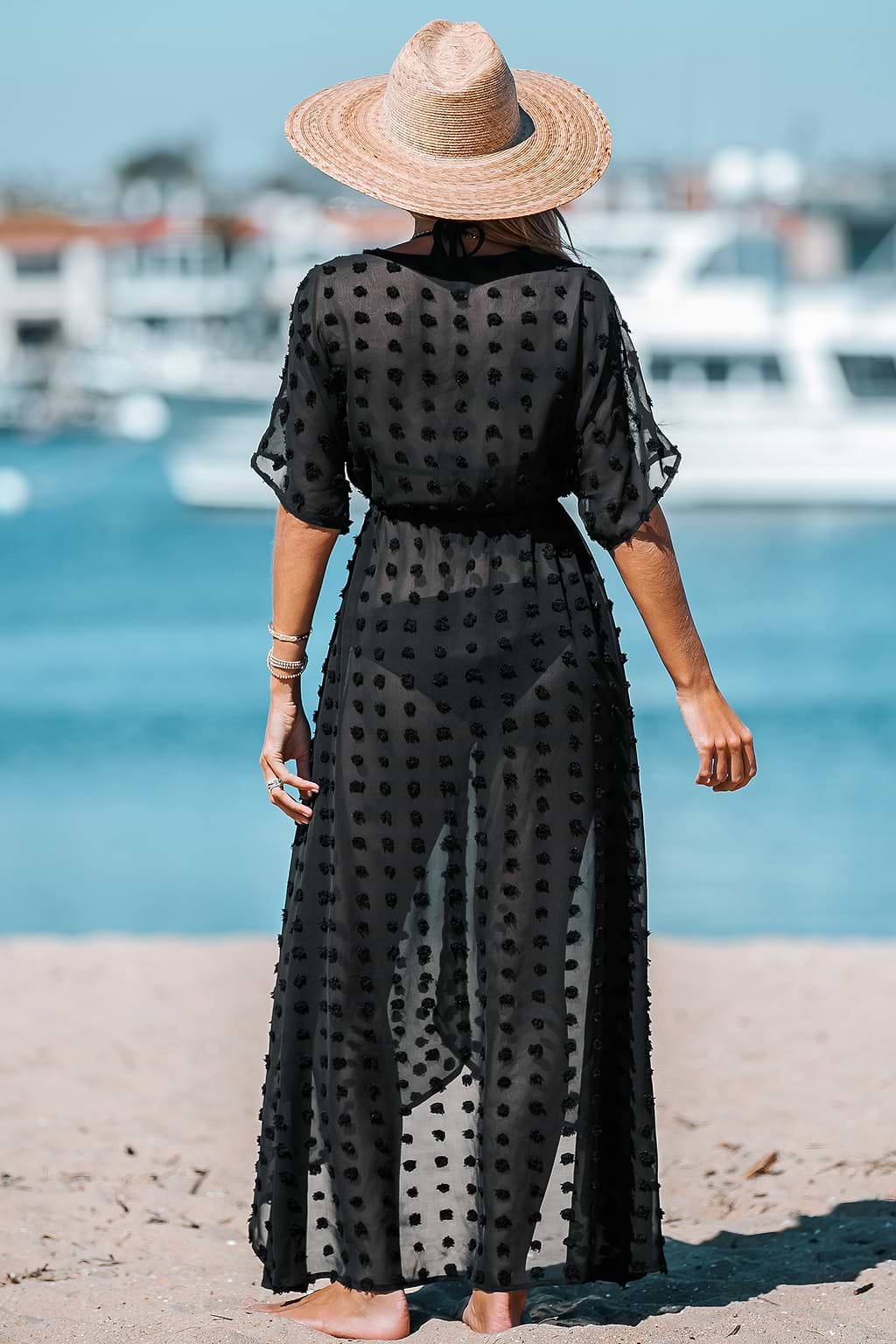 Swiss Dot Cover-Up Duster Kimono