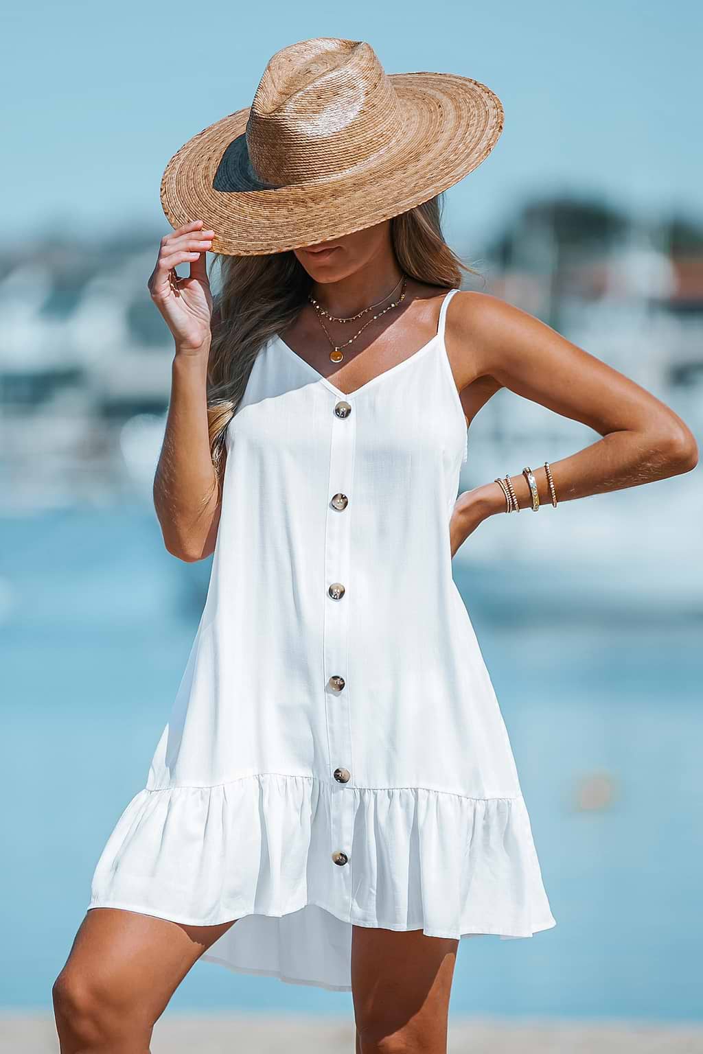 V-Neck Cami Mini Dress