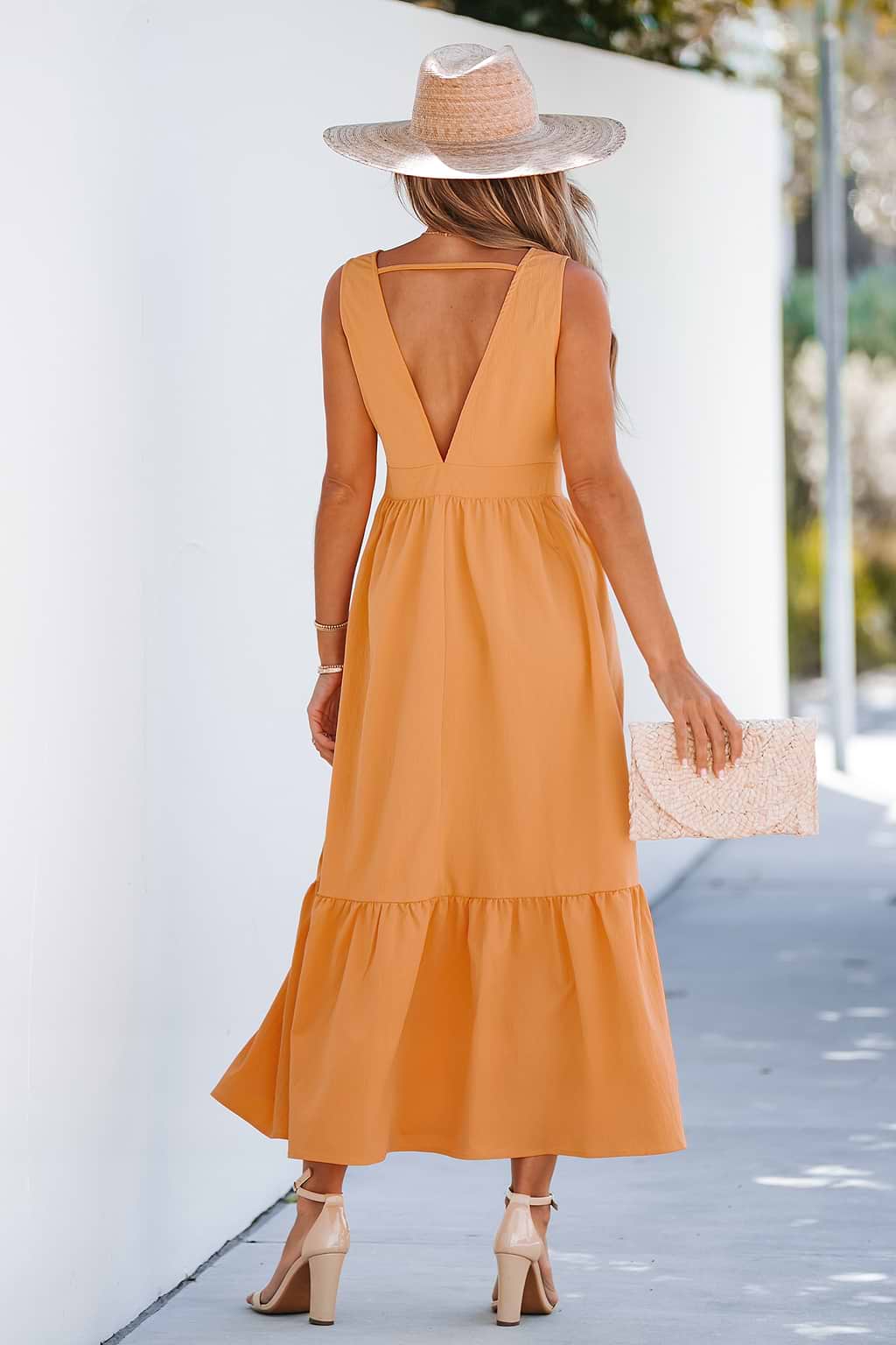 Buttoned Fit & Flare Maxi Dress