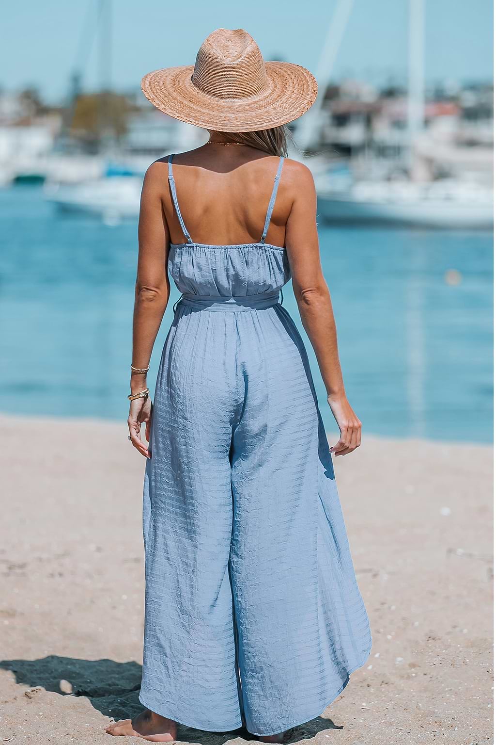 Belted Flowy Cami Jumpsuit