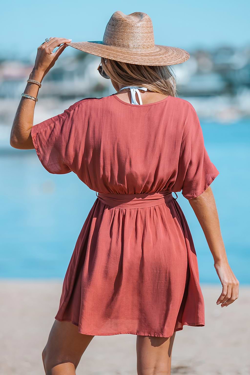 Belted Mini Wrap Dress