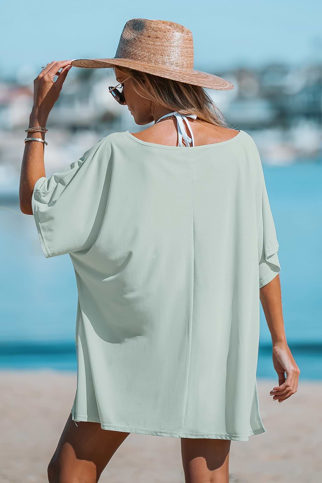 V-Neck Mini Cover-Up Dress