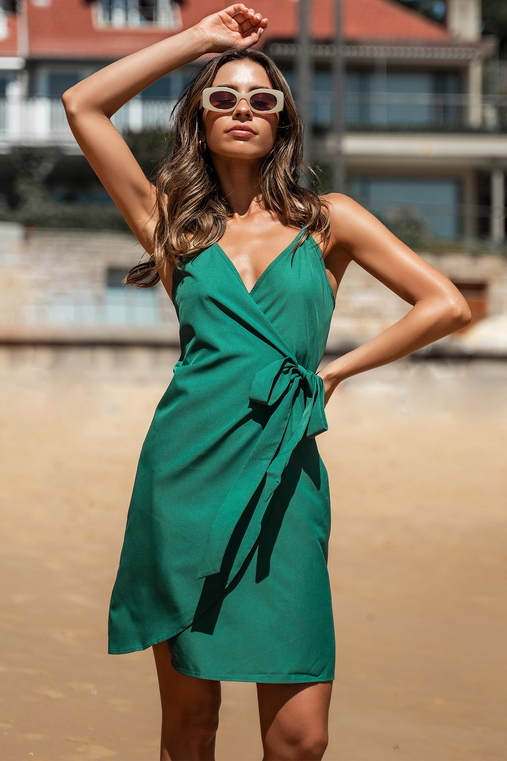 Surplice Mini Wrap Dress