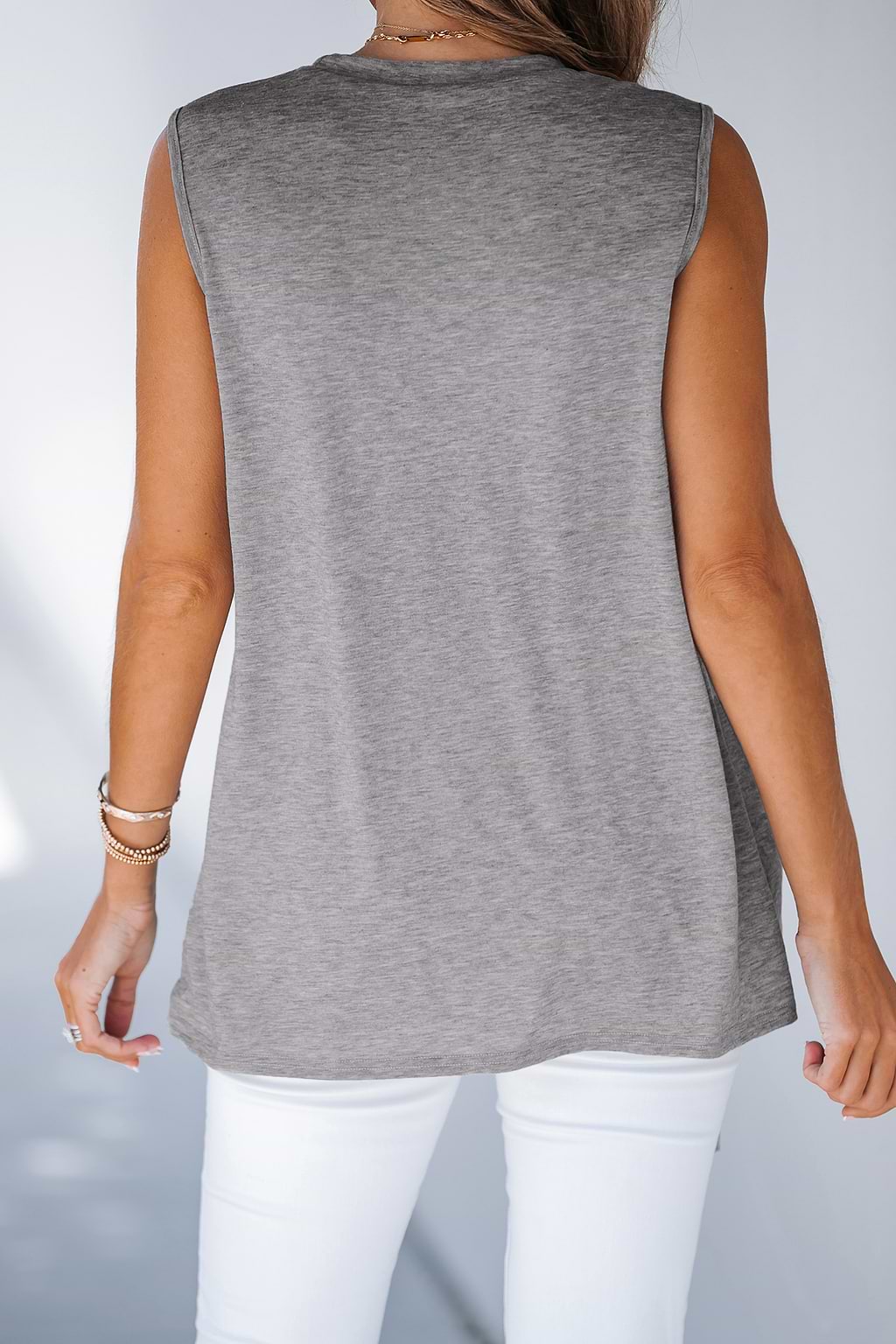 Heathered Knit Tie Side Tank Top