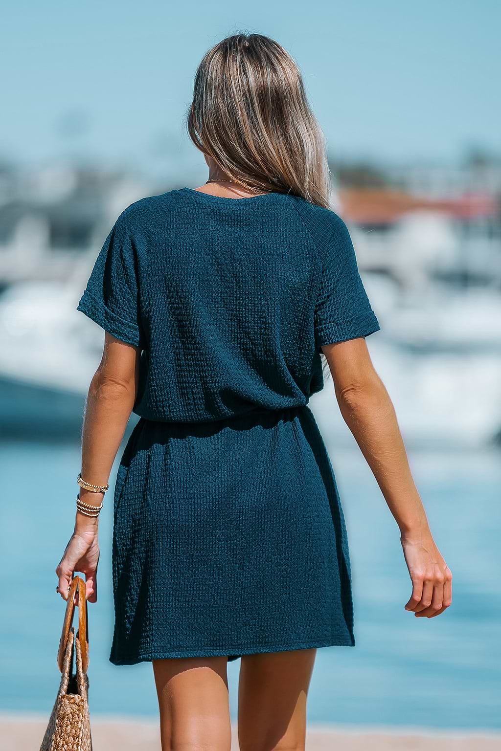 Drawstring Short Sleeve Dress