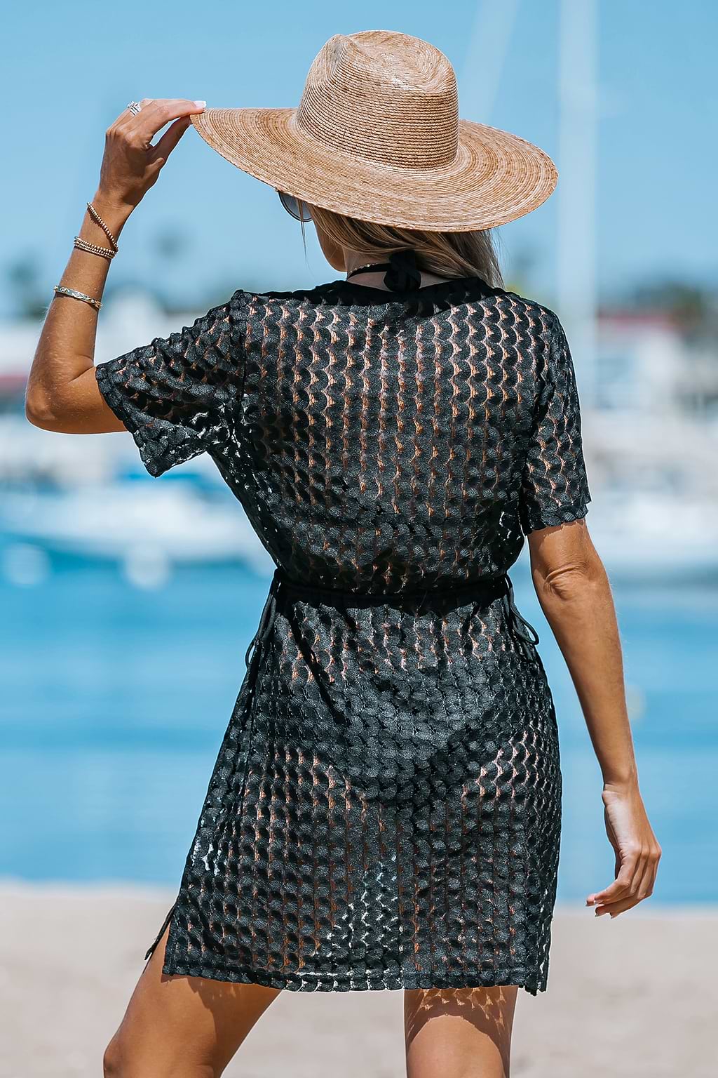 Crochet Mesh Cover-Up Dress