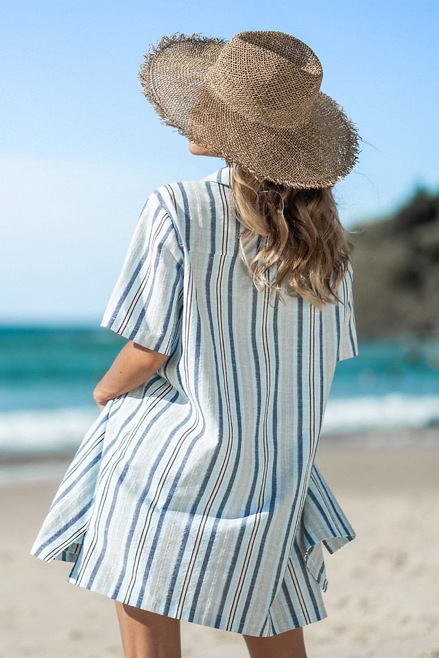 beach wrap shirt dress Women's Long Sun Protection Shirt Dress Casual Loose Beach Cover Up For Vacation Apricot L