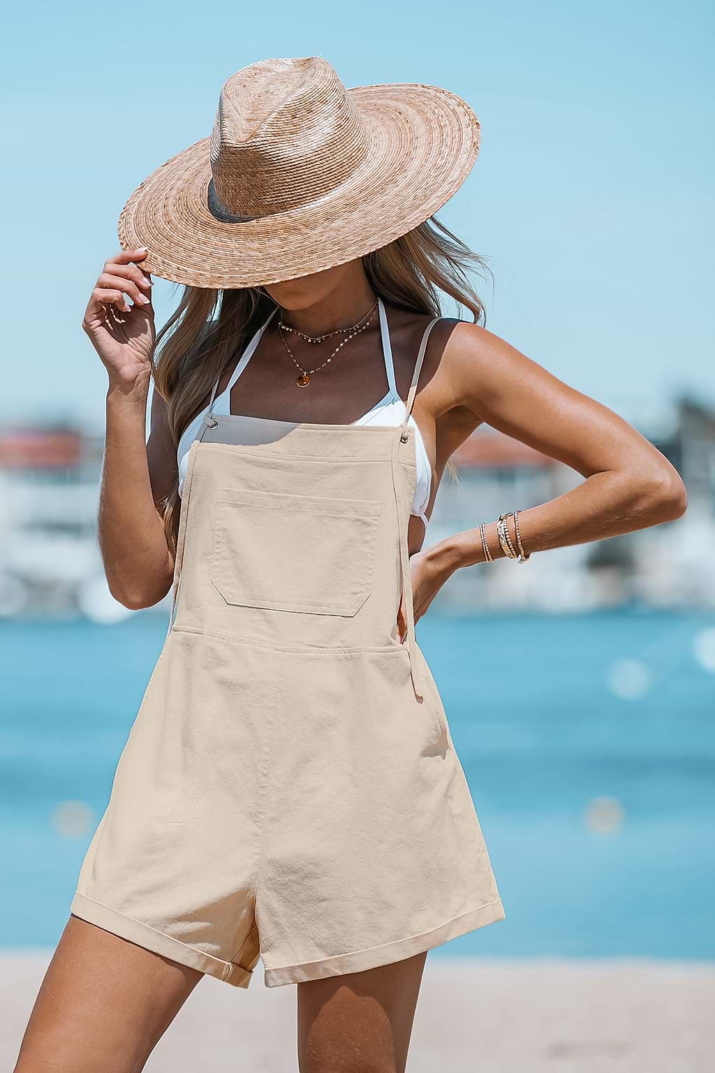 Cotton Self-Tie Overalls