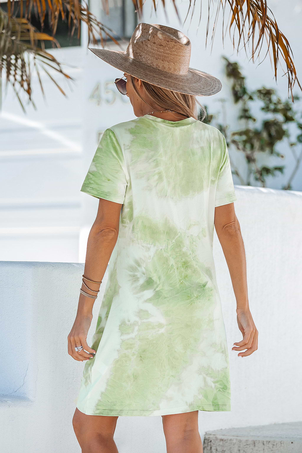 Tie-Dye Wash Twisted T-Shirt Dress