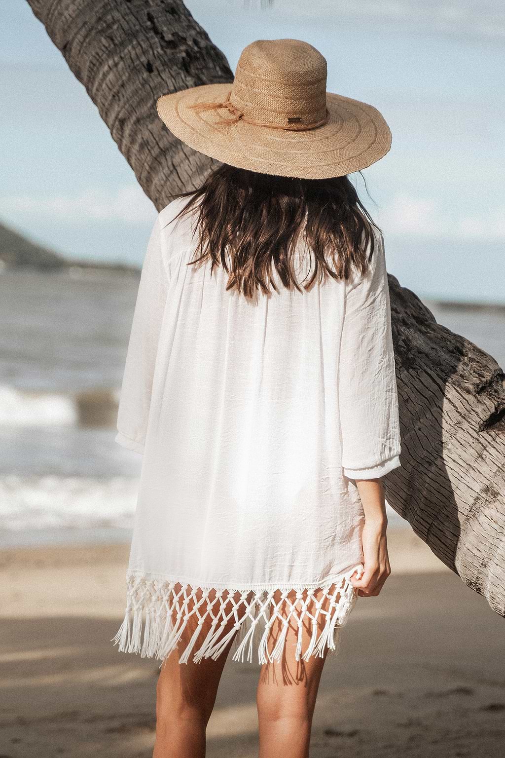 Fringe Tie Front Cover-Up Dress