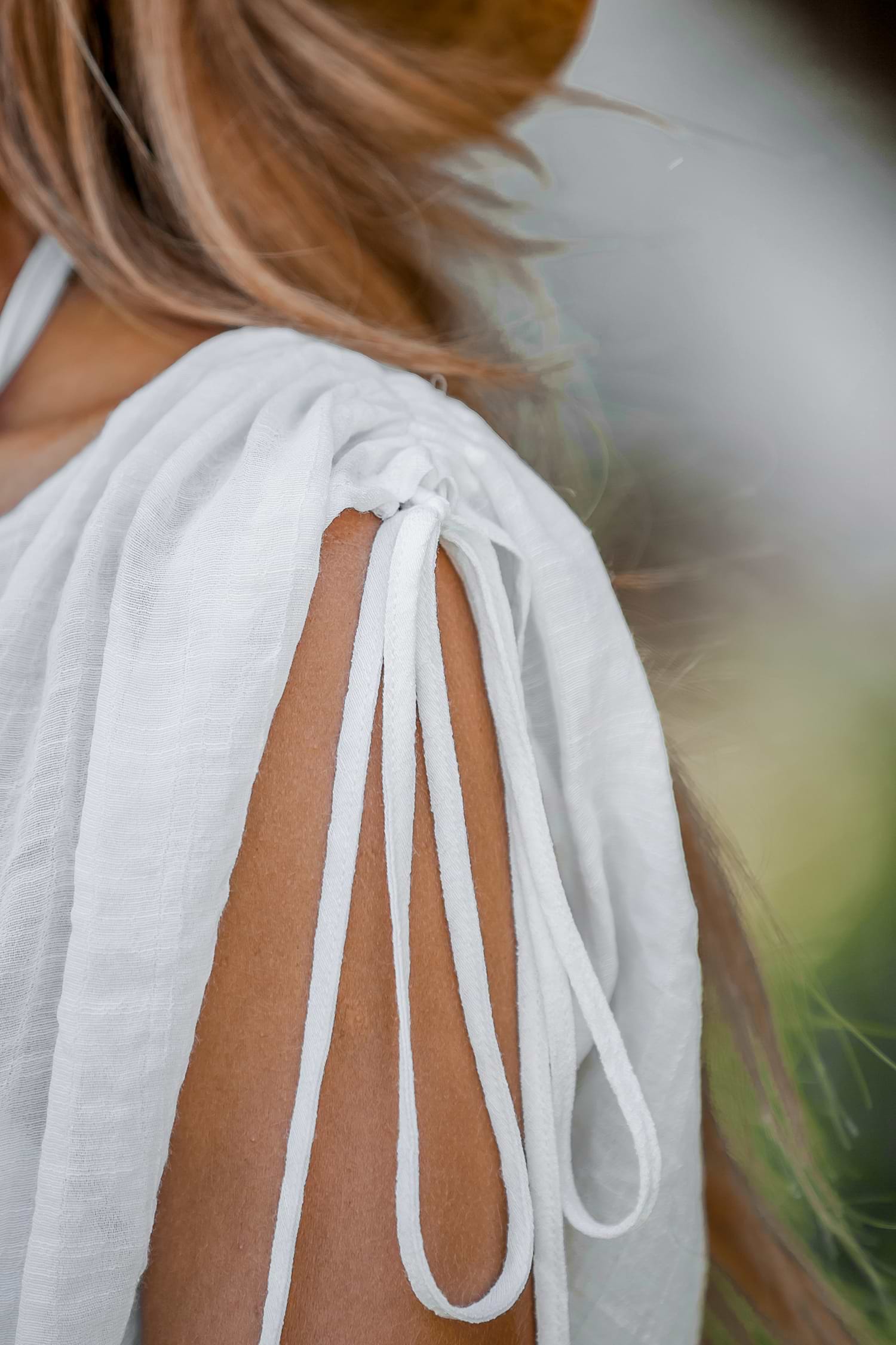 Ruched Drawstring Cover-Up Dress