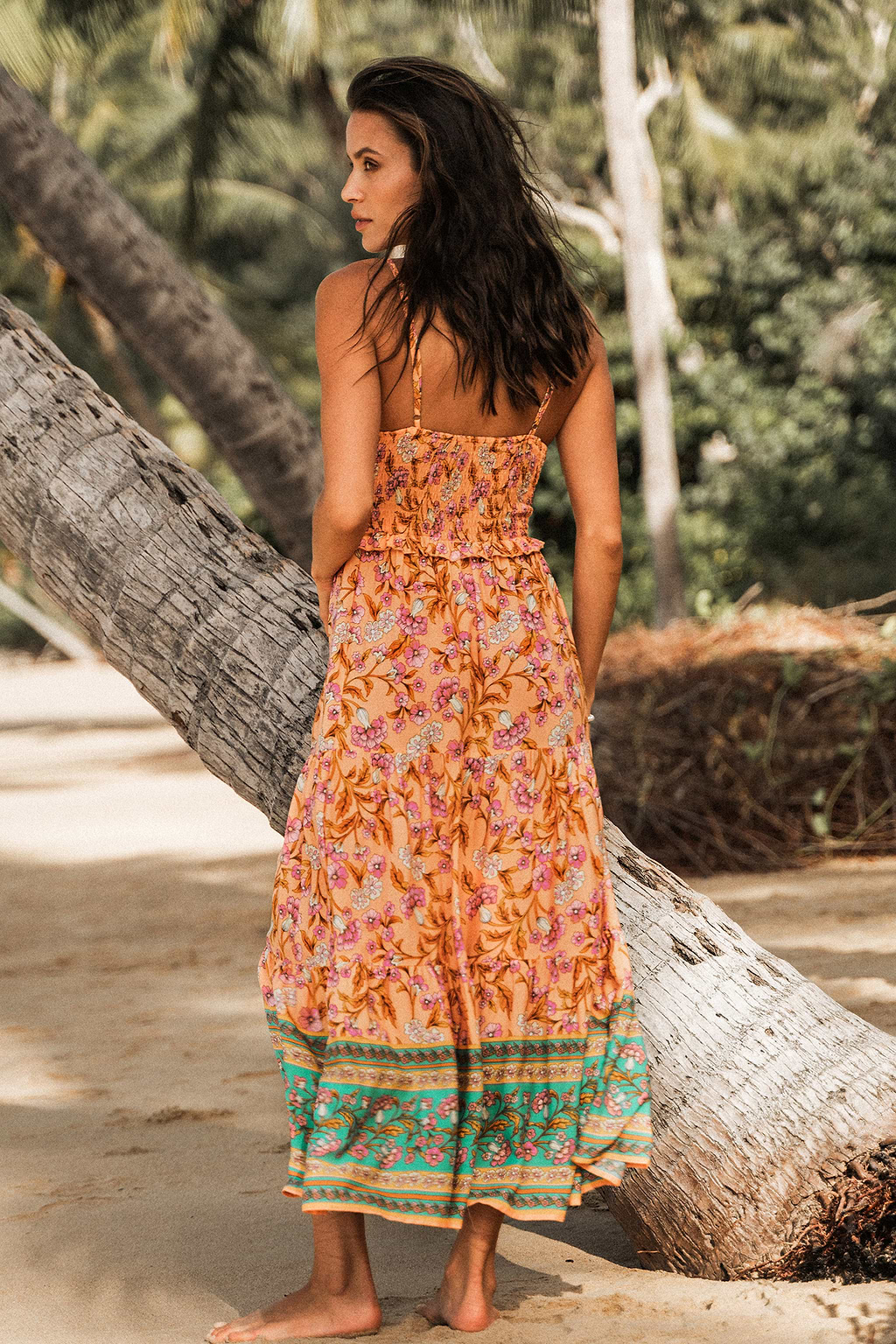 Floral Paisley Smocked Maxi Dress