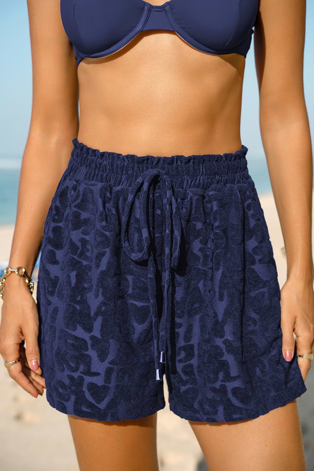 Textured Shadow Leopard Print Shorts