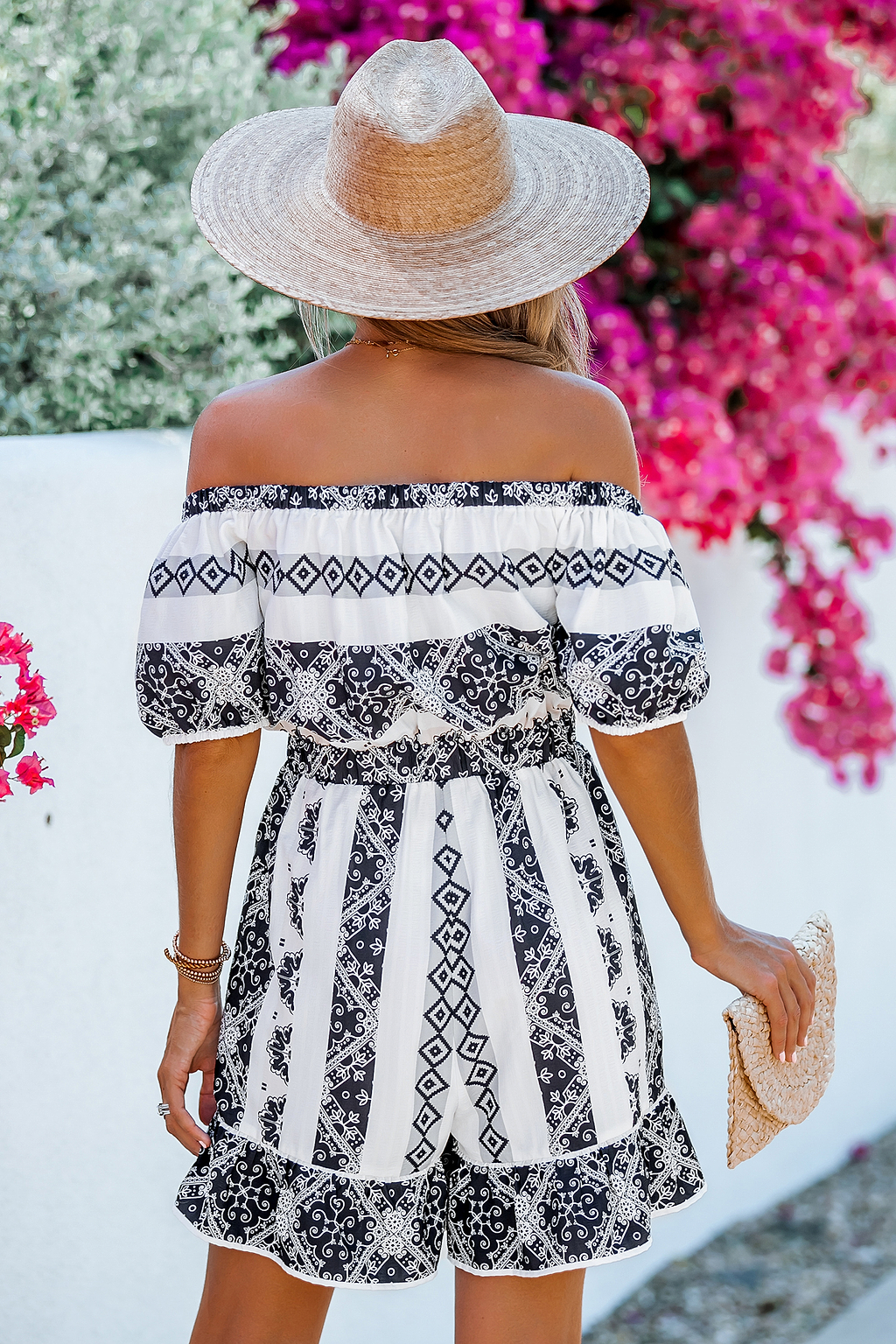 Bandana Print Off-the-Shoulder Romper